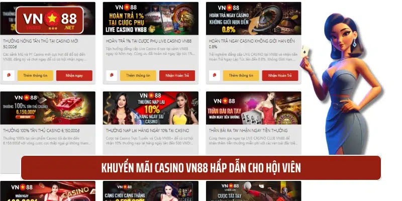 Khuyến mãi casino VN88 hấp dẫn cho hội viên