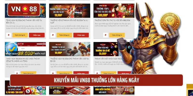 Khuyến mãi VN88 thưởng lớn hàng ngày